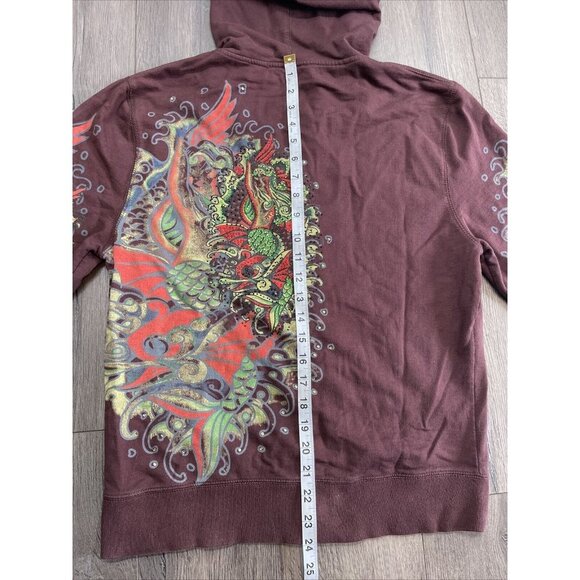 CIRCLE OF LIFE Womens Large Hoodie Jacket Mermaid Sequins Colorful Soft Cotton - Picture 4 of 6